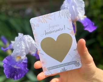 Carte cadeau à gratter personnalisée - joyeux anniversaire - bon cadeau, carte à offrir