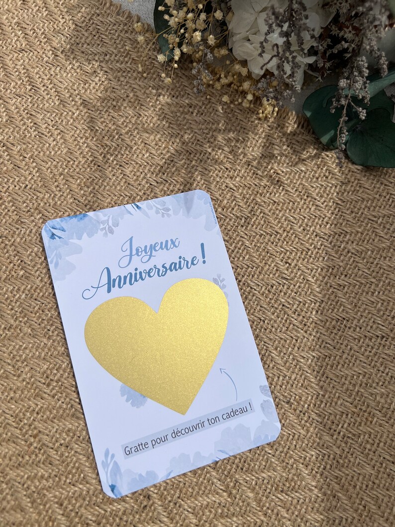 Carte cadeau à gratter personnalisée - joyeux anniversaire - bon cadeau, carte à offrir image 4