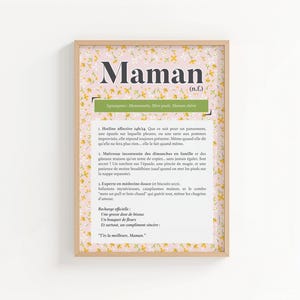 Affiche Maman Humoristique – Fête des Mères – Style Fleuri – Cadeau drôle et tendre à imprimer ou version papier