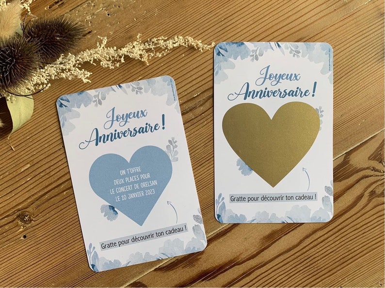 Carte cadeau à gratter personnalisée - joyeux anniversaire - bon cadeau, carte à offrir image 3