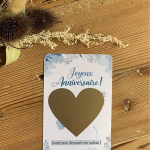 Carte cadeau à gratter personnalisée - joyeux anniversaire - bon cadeau, carte à offrir Sans enveloppe