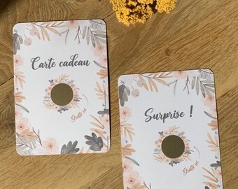 Carte à gratter personnalisable annonce originale - grossesse , mariage. Cadeau anniversaire