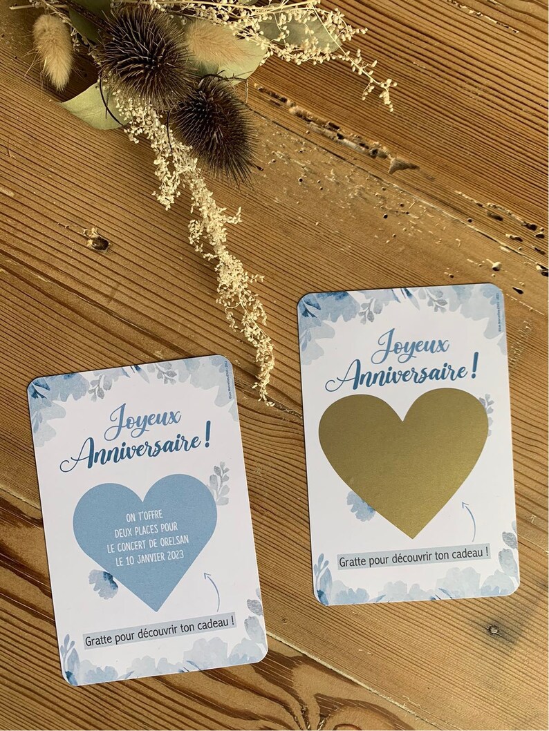 Carte cadeau à gratter personnalisée - joyeux anniversaire - bon cadeau, carte à offrir image 9