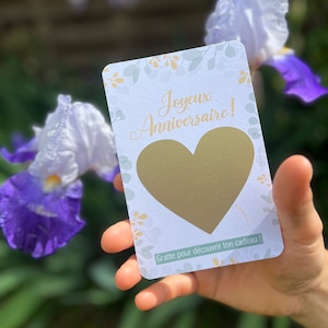 Carte cadeau à gratter personnalisée - joyeux anniversaire - bon cadeau, carte à offrir
