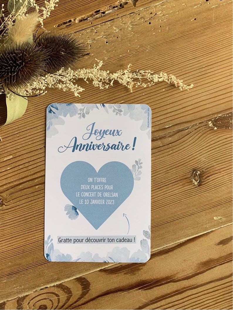 Carte cadeau à gratter personnalisée - joyeux anniversaire - bon cadeau, carte à offrir image 5