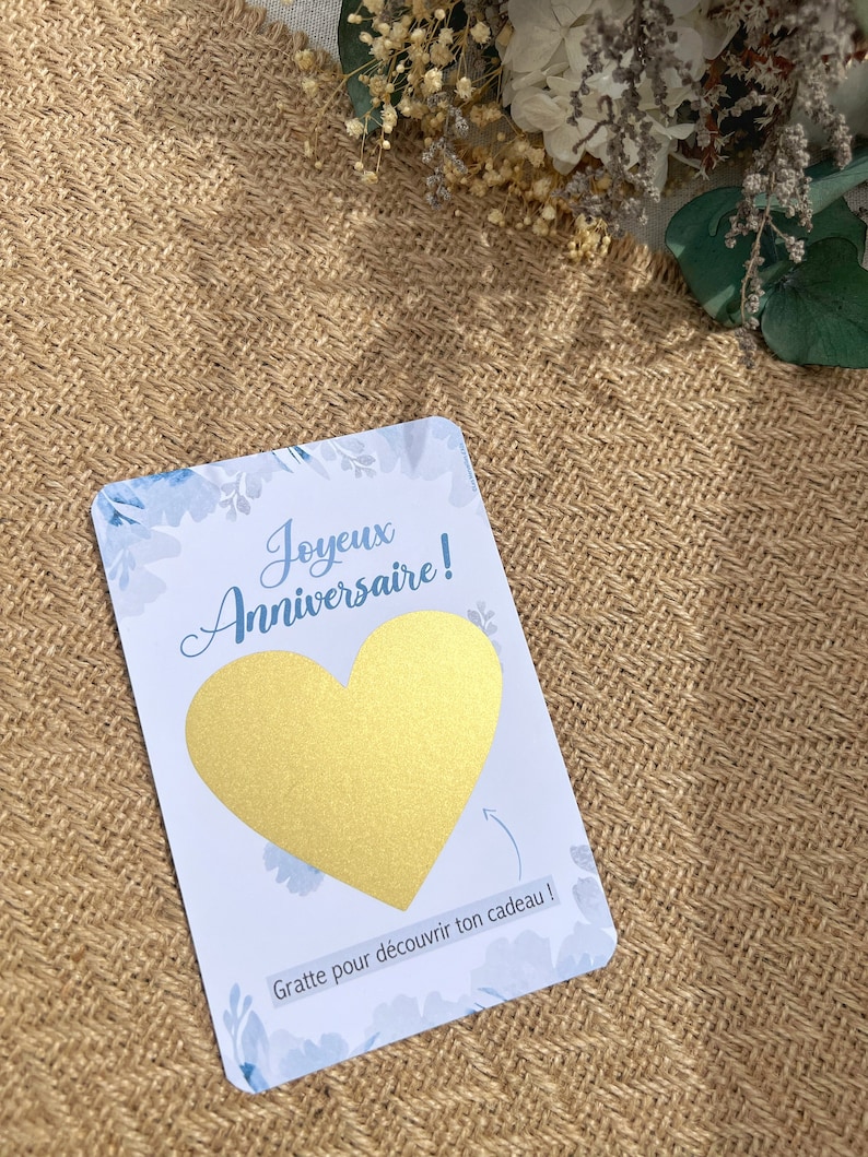 Carte cadeau à gratter personnalisée - joyeux anniversaire - bon cadeau, carte à offrir image 10