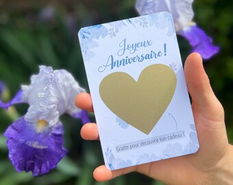 Carte cadeau à gratter personnalisée - joyeux anniversaire - bon cadeau, carte à offrir