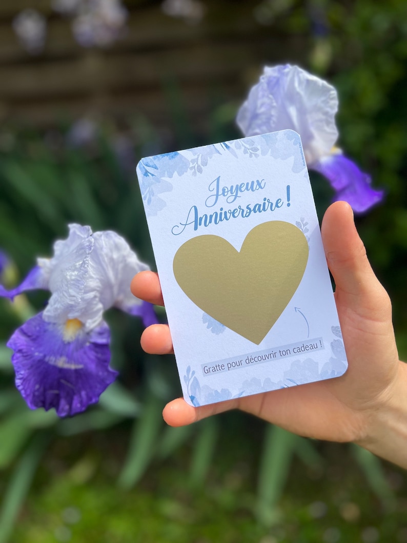 Carte cadeau à gratter personnalisée - joyeux anniversaire - bon cadeau, carte à offrir image 1