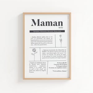 Affiche Maman Humoristique – Fête des Mères – Style minimaliste – Cadeau drôle et tendre à imprimer ou version papier