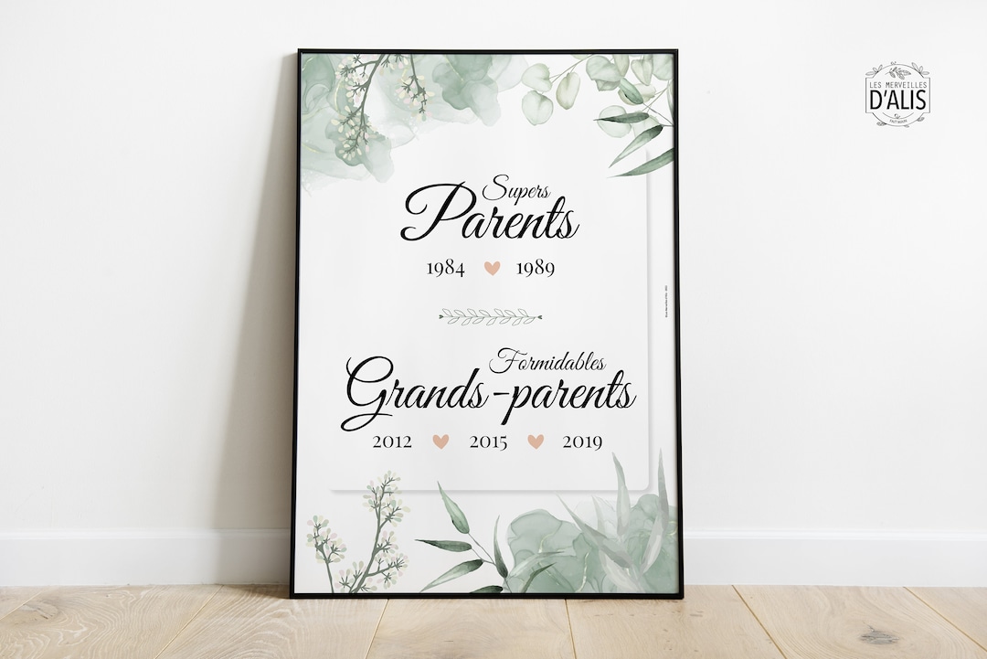 Cadeau Pour Annoncer Grossesse Grand Parents Affiche annonce de grossesse grands-parents personnalisée, cadeau