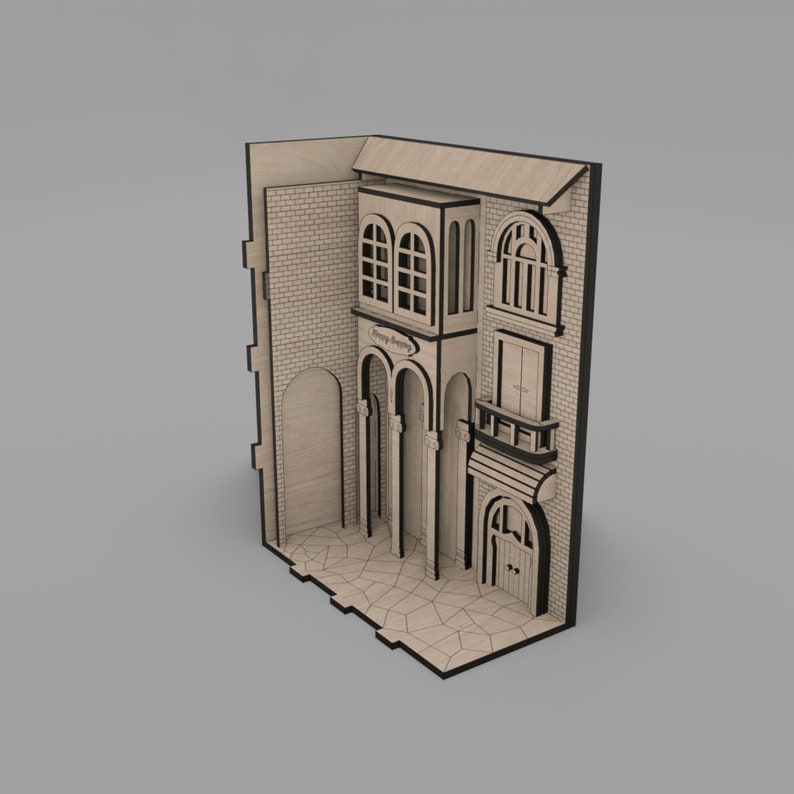 Book Nook SVG File for Laser Cut Street Shopping Insert Alley Etsy Israel