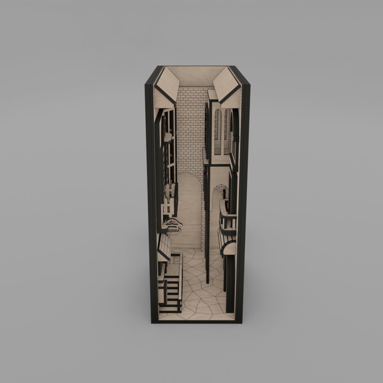 Book Nook SVG File for Laser Cut Street Shopping Insert Alley Etsy