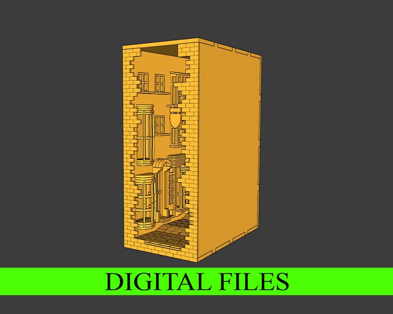 Book Nook SVG Diagon Alley file for laser cut shelf insert alley laser file book nook laser SVG pattern digital file 