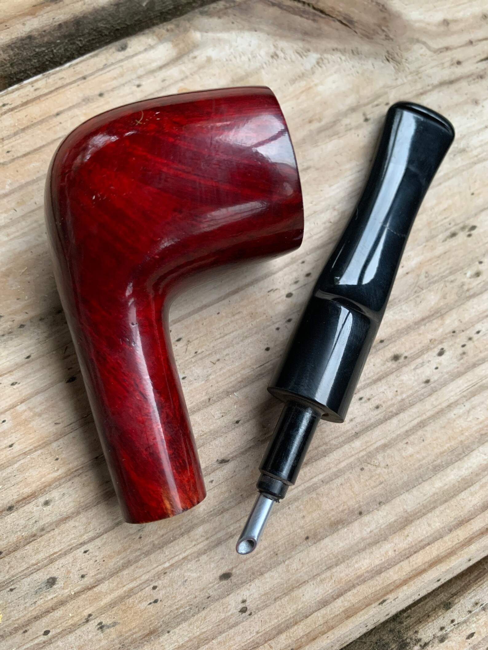 Smooth Briar Pipe. Briar Tobacco Pipe with Straight Stem Etsy