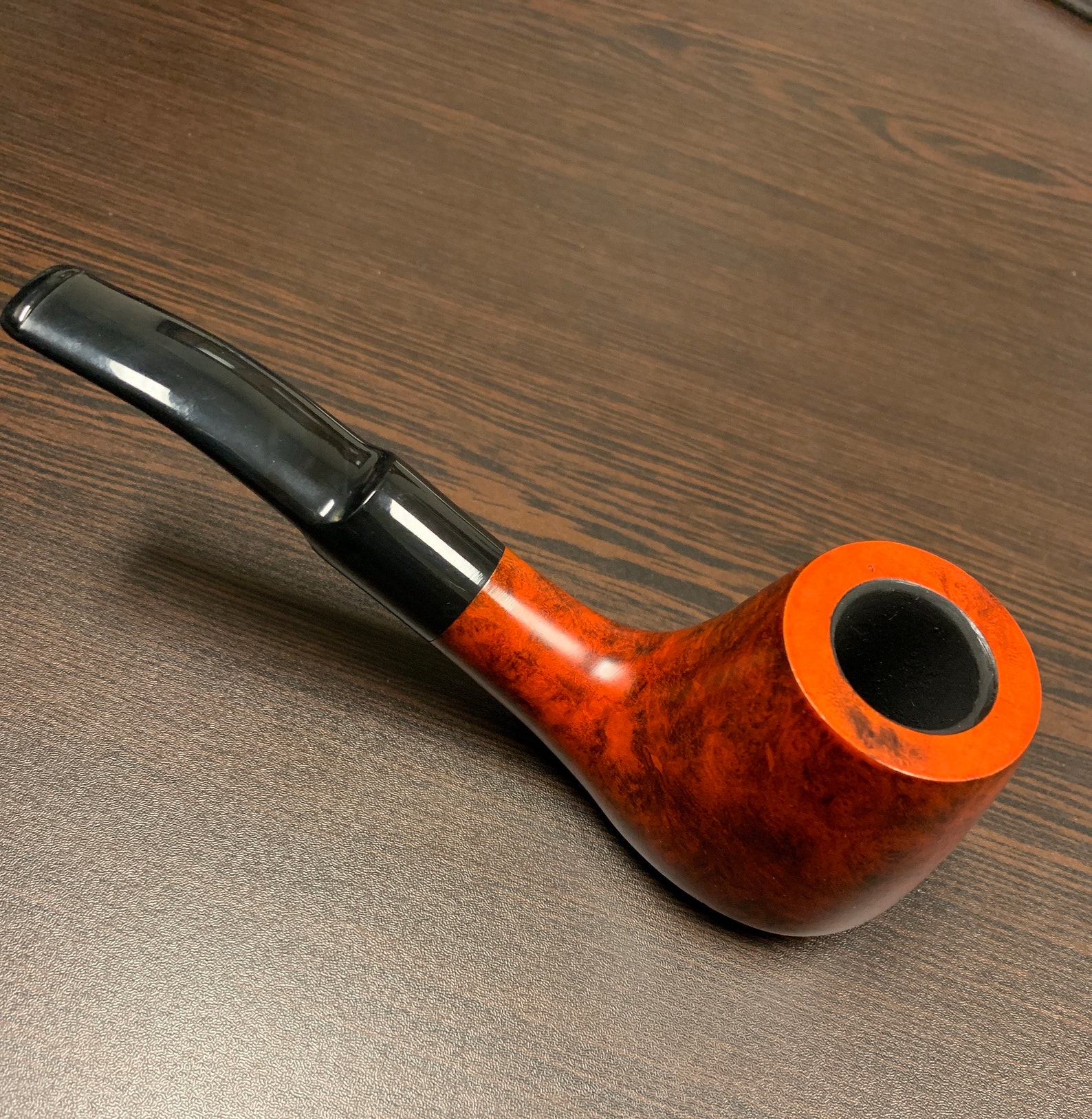 Italian Briar polished pipe bowl black half bent saddle Etsy