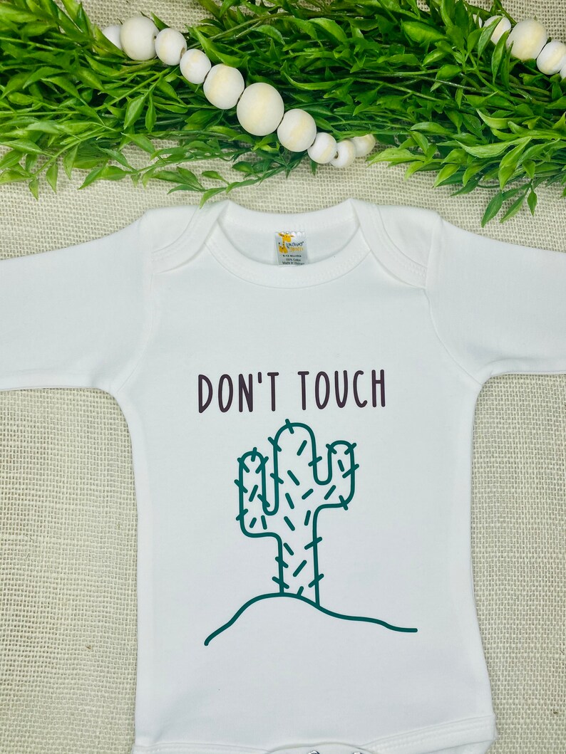 Baby Onesie Quarantine Baby Onesie Funny Baby Onesie Custom Baby bodysuit Don/'t Touch Cactus Onesie