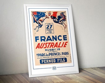 Poster FRANCE AUSTRALIA I rugby I Parc des Princes I rugby match