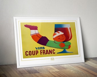 Wine poster COUP FRANC I vintage pub I retro pub