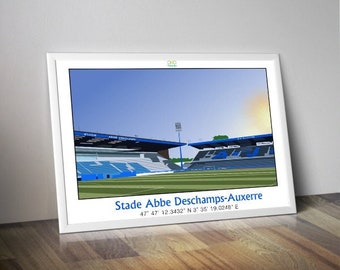 Affiche stade Abbé Deschamps AUXERRE I stade de foot