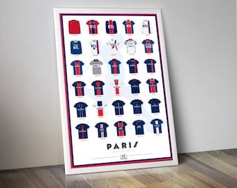 Affiche maillots PARIS I football I maillots de Football I Jersey Paris