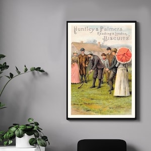 Vintage sport, retro poster, Huntley Palmers