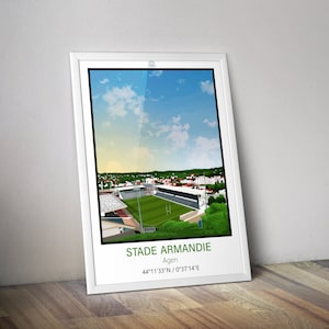 Rugby stadium poster Agen I Stade Armandie I Rugby poster