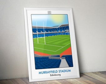 MURRAYFIELD I rugby stadium poster Murrayfield Stadium I Scotland