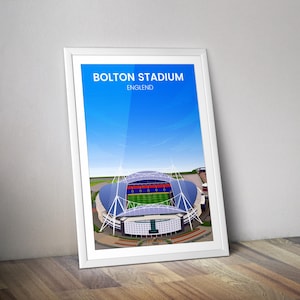 Bolton England Football Stadium Poster I Football Stadium Poster