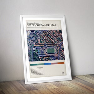 Union Bègles Bordeaux stadium poster I UBB rugby stadium I Chaban Delmas rugby stadium poster