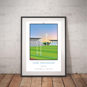 Jean Dauger Bayonne I stadium rugby poster Rugby poster