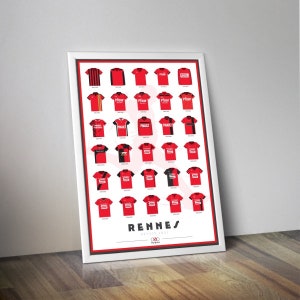 Pôster da camisa do Rennes I Pôster de futebol I Estádio do Rennes