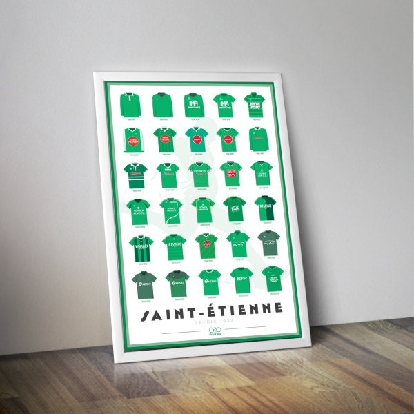 Maillot Saint Etienne I affiche foot I Allez les verts I Football