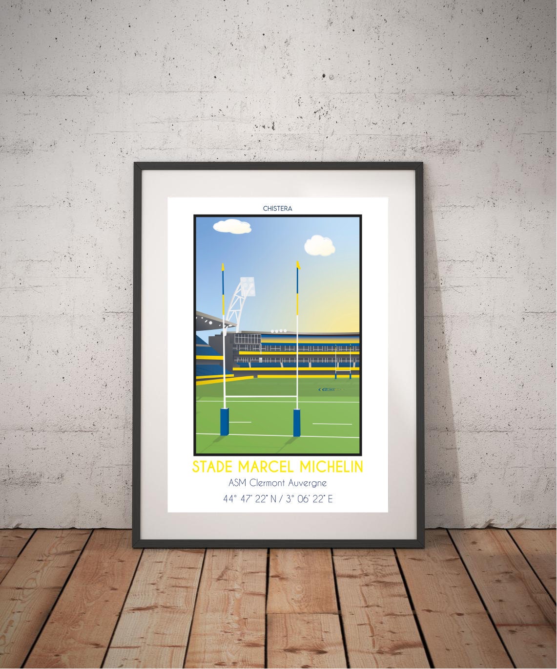 Affiche Rugby Stade Marcel Michelin - Clermont