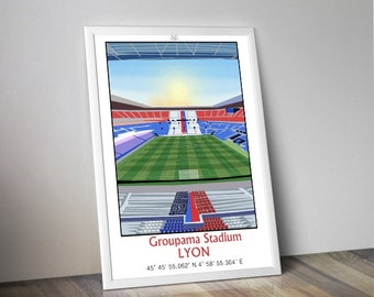 LYON I OL I Olympique Lyonnais stadionposter