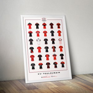 Póster camiseta STADE TOULOUSAIN 2023 I Póster camiseta rugby I Póster Top 14