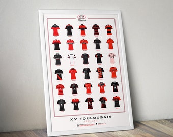 STADE TOULOUSAIN 2023 jerseys poster I Rugby jerseys poster I Top 14 poster