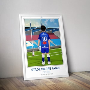 Customizable children&#39;s rugby poster, Pierre Fabre Stadium