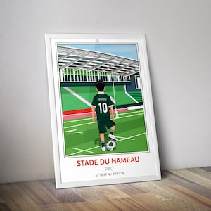 Customizable children&#39;s rugby poster for the Hameau stadium in Pau