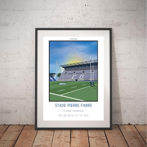 Poster rugby stadium Pierre Fabre Castres I Sport Top 14