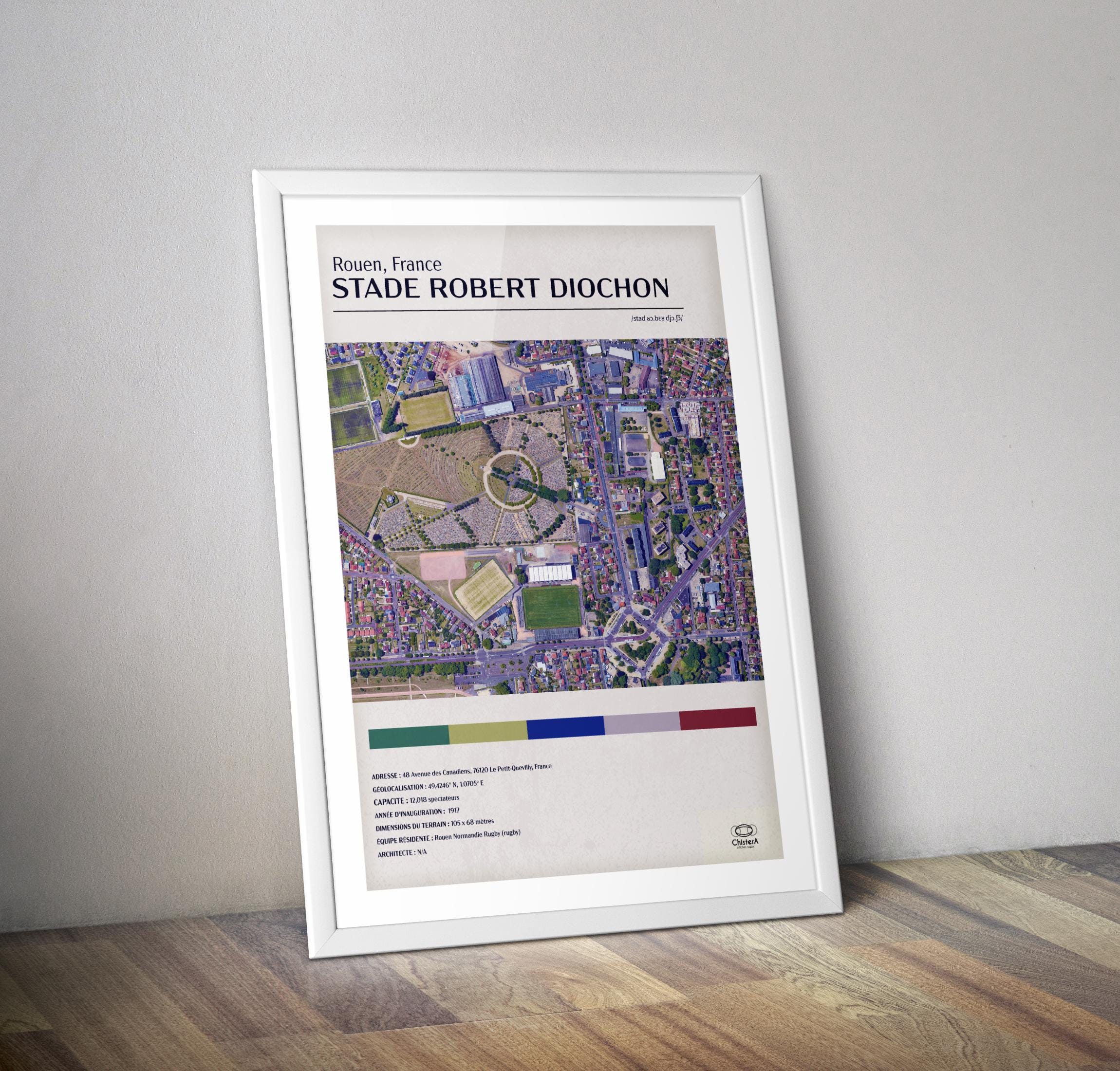 Rouen Normandy Rugby Stadium Poster I Robert Diochon Poster - Etsy Israel, image size:2300x2200