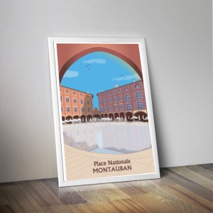Place de MONTAUBAN poster - rugby - rugby poster