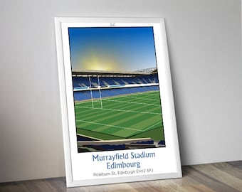 Illustration poster Murrayfield stadium I Rugby Scotland