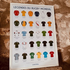 Rugby poster legends of world rugby - best players - rugby - chistera poster