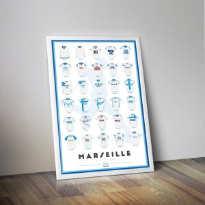 Póster camiseta de Marsella I OM I Directo al grano I Aficionado al fútbol I Olímpico