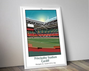 CARDIFF stadium poster I rugby I Wales I chistera poster