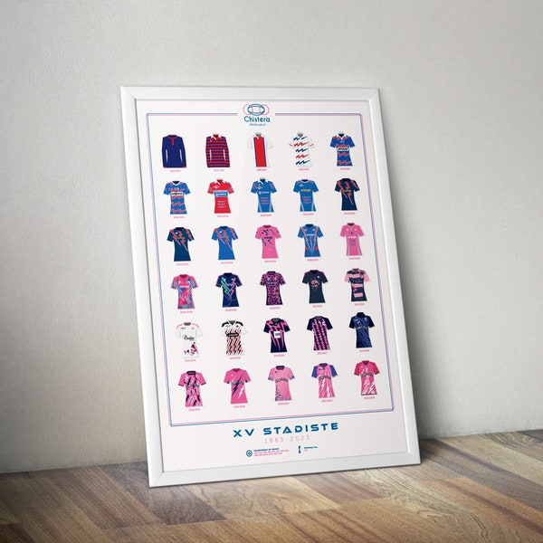 Affiche maillots STADE FRANCAIS I pink I rose I stade rugby