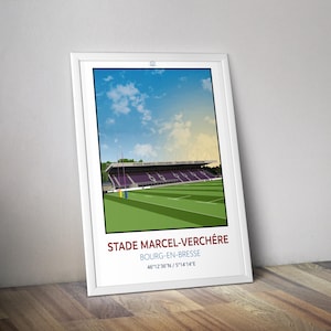 Rugby poster for the Marcel Verchère stadium in Bourg en Bresse