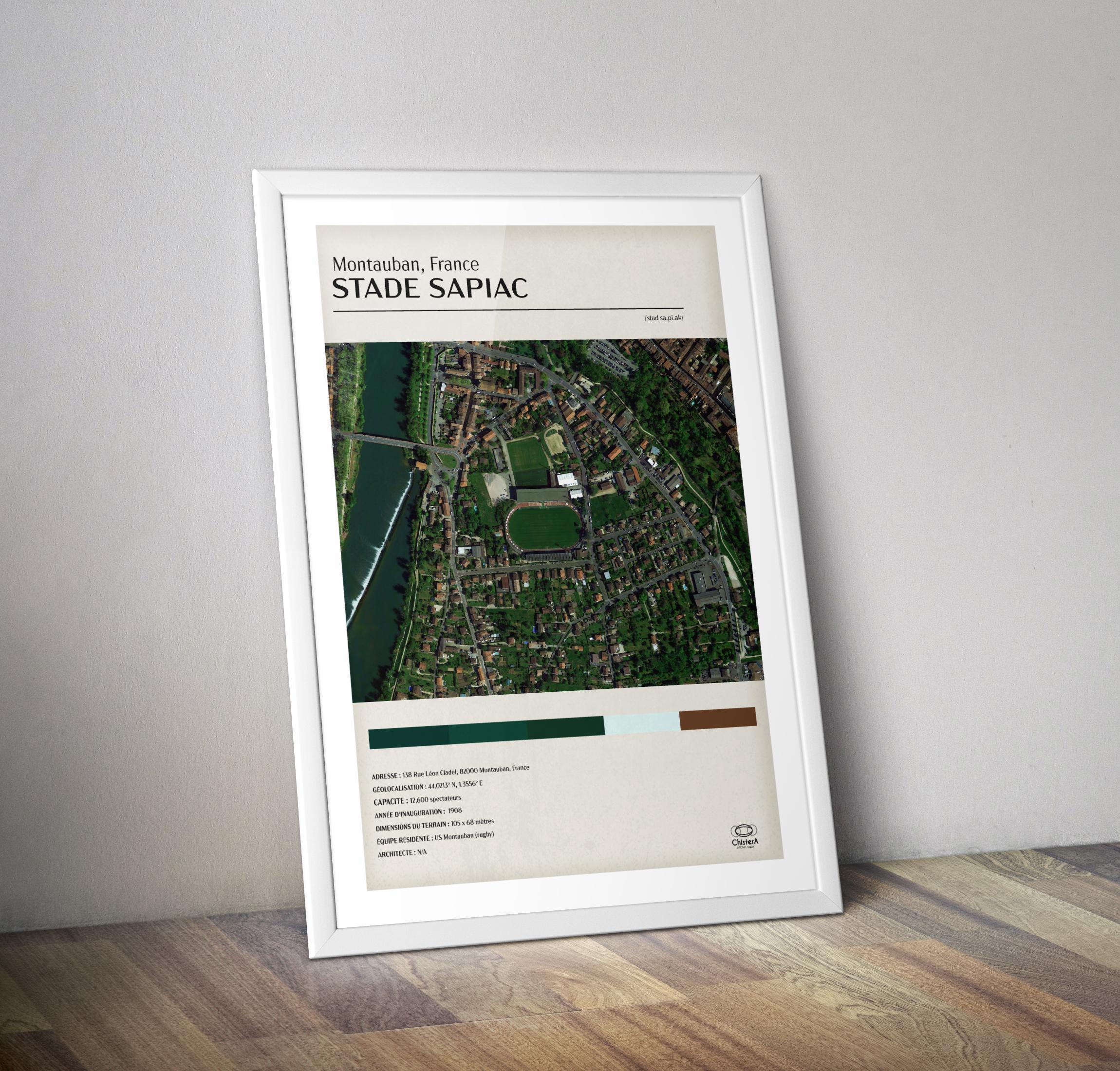 Rugby Poster Montauban Sapiac I Stadium Sports Poster - Etsy, image size:2300x2200