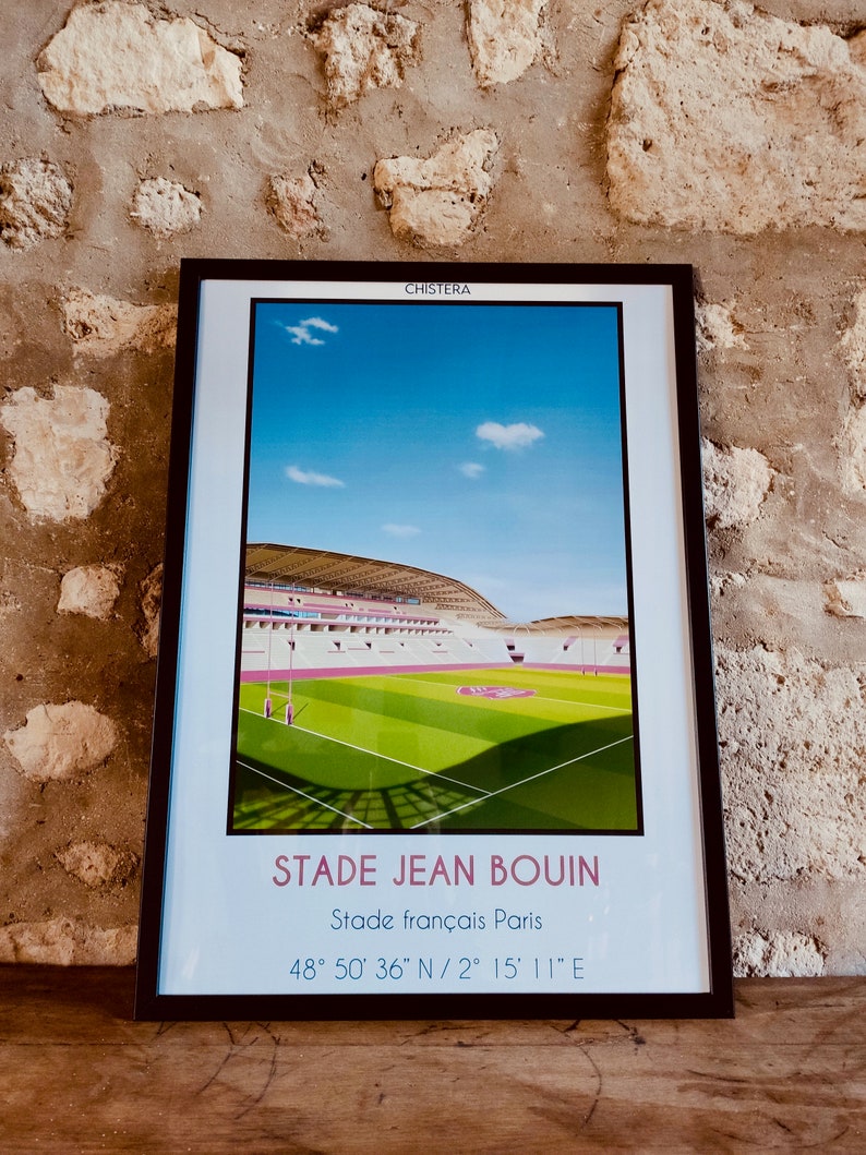 Poster rugby stadium Jean Bouin® Paris I pink I Pink I rugby Paris image 2