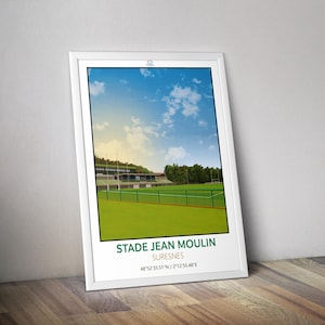 Suresnes rugby stadium poster Jean Moulin stadium - Rugby poster